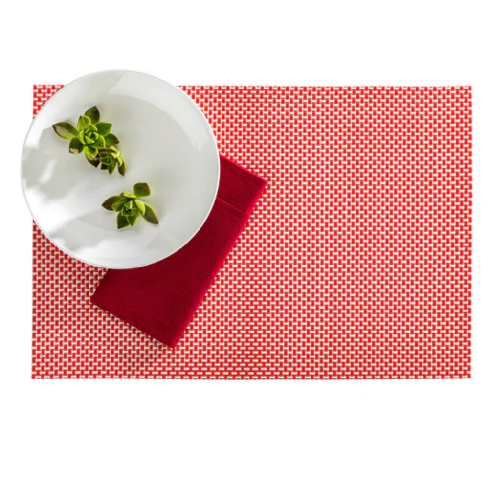 Amalfi Basketweave Imperial Red Vinyl Woven
Placemat - 16" x 12" - 12 count box